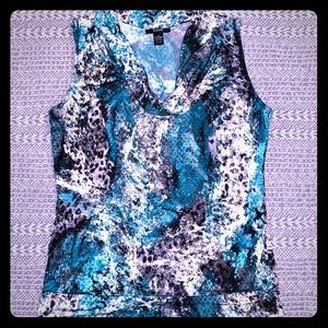 Alfani Shimmery Cowlneck Sleeveless Blouse